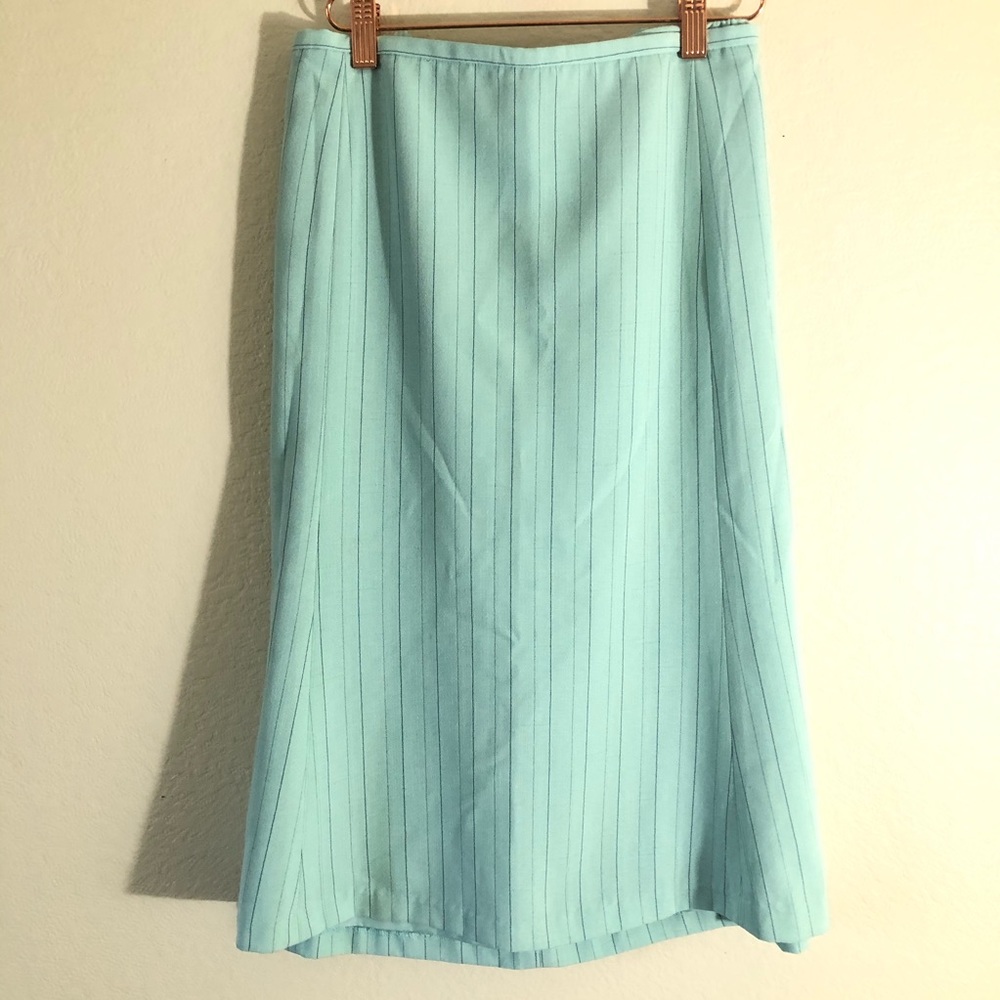 3️⃣✅2️⃣0️⃣ Teal/Seafoam Pinstripe Midi Skirt 24w
